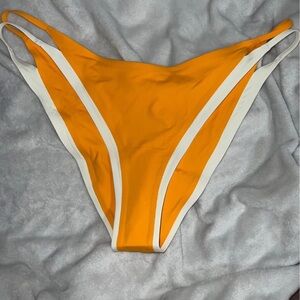 L*Space Vibrant Orange and Cream Bikini Bottom